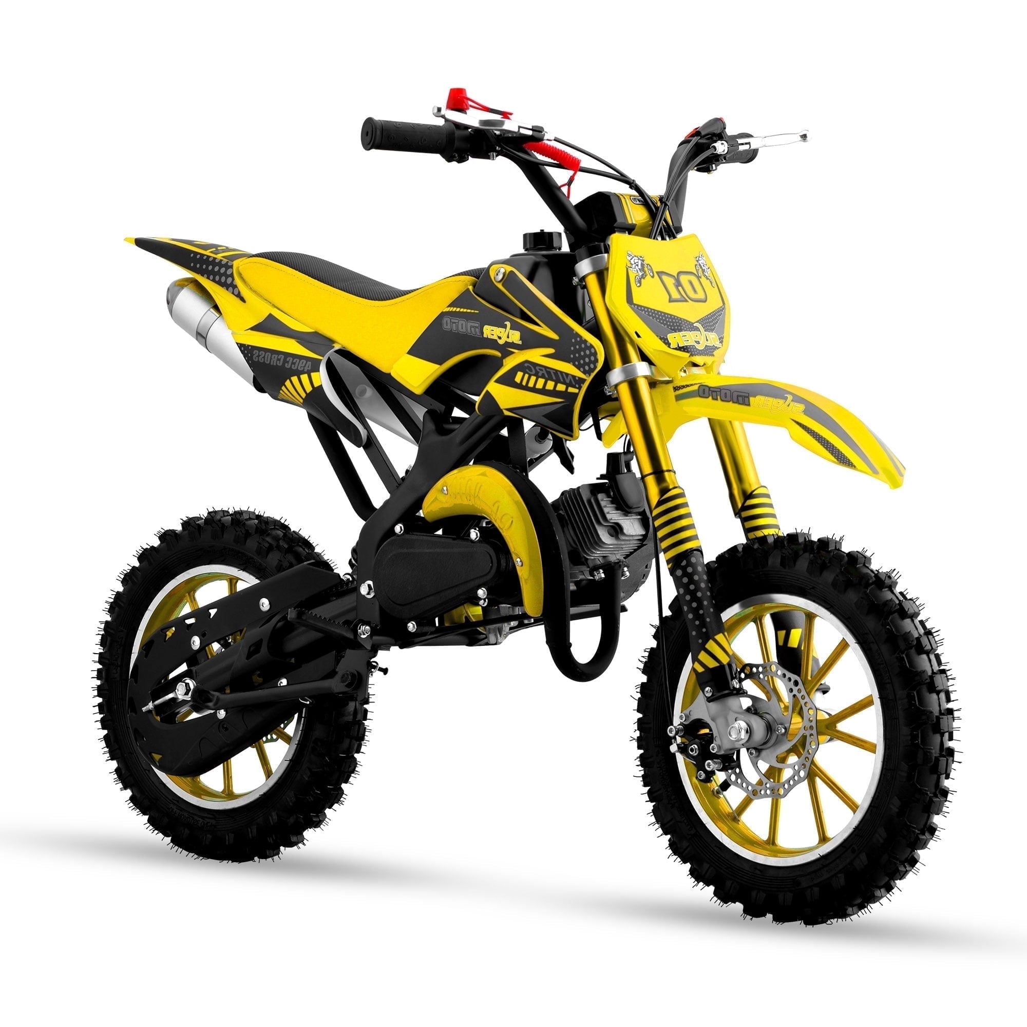 Gpower Gasoline 49cc Dirt Bike for Kids 6-15,2-Stroke Gas Power Mini Dirt Bike,1-Seater,Black