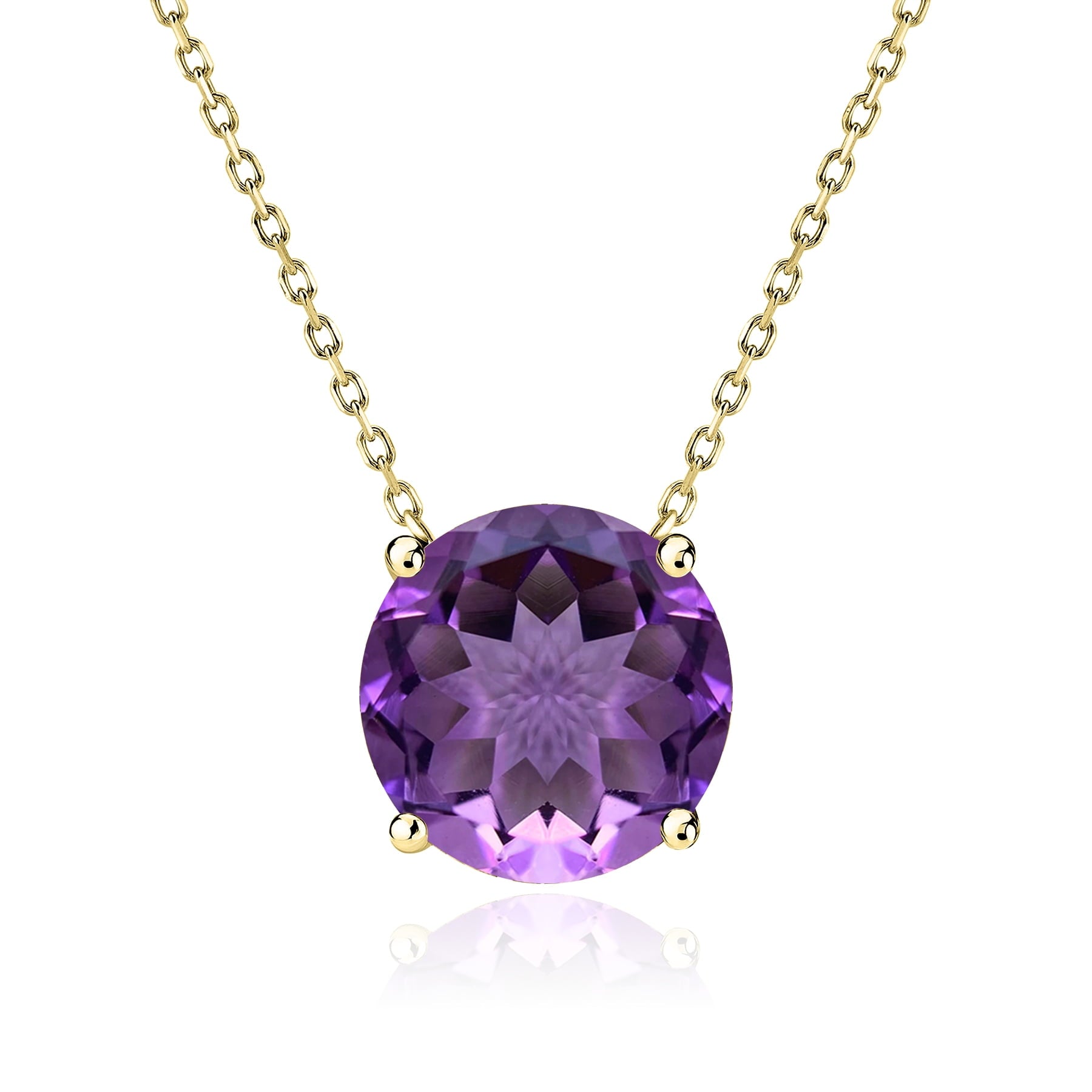 JeenMata 1 Carat Moissanite - April Birthstone Solitaire Pendant Necklace in 18K White Gold over Silver, Female, Adult