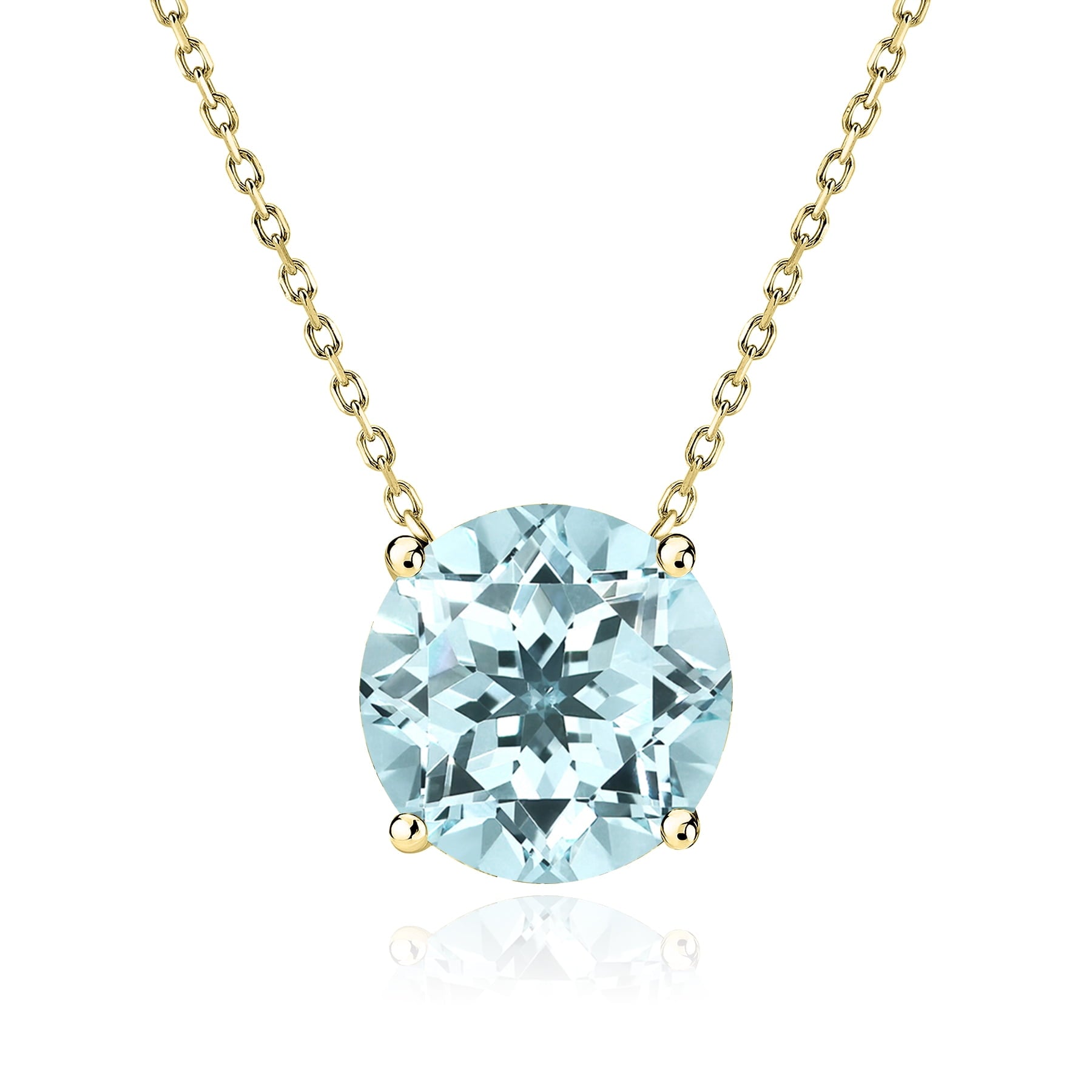 JeenMata 1 Carat Moissanite - April Birthstone Solitaire Pendant Necklace in 18K White Gold over Silver, Female, Adult