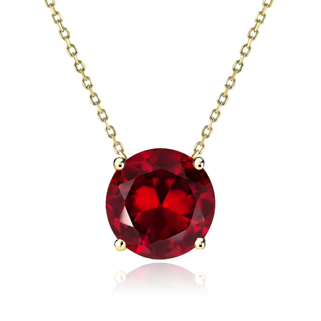 JeenMata 1 Carat Moissanite - April Birthstone Solitaire Pendant Necklace in 18K White Gold over Silver, Female, Adult