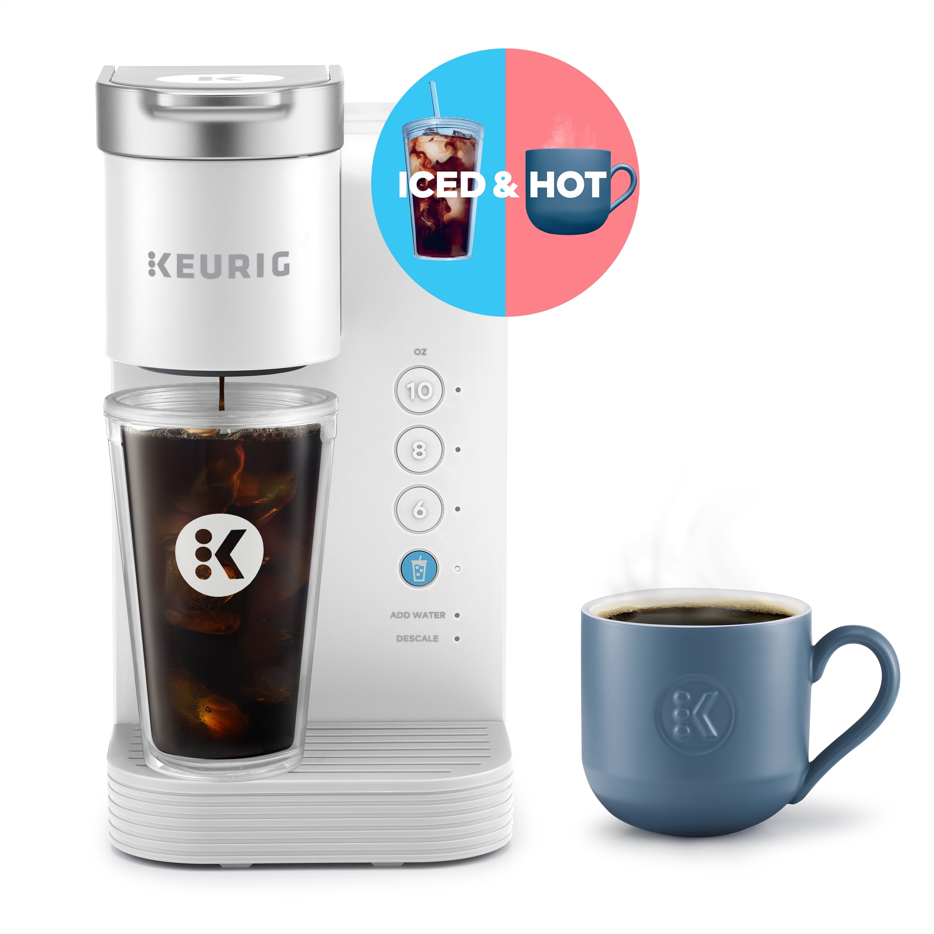 Keurig K-Express Essentials Plus, Iced and Hot Single-Serve K-Cup Pod Coffee Maker, White