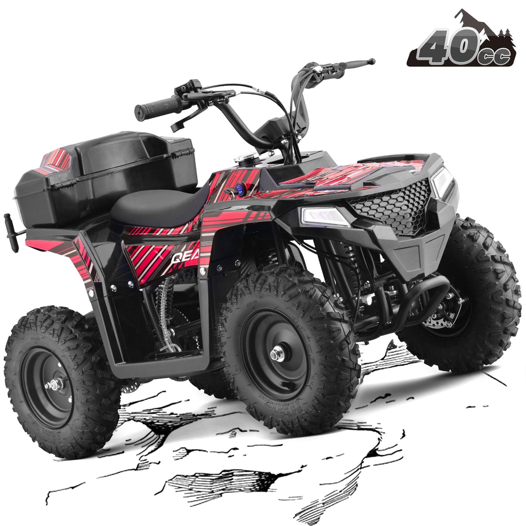QEASET 40 cc Trail Blazer Ride-On Buggy – Dual-Speed Off-Roader, Key-Lock Safe, 10-15.5mph, Red