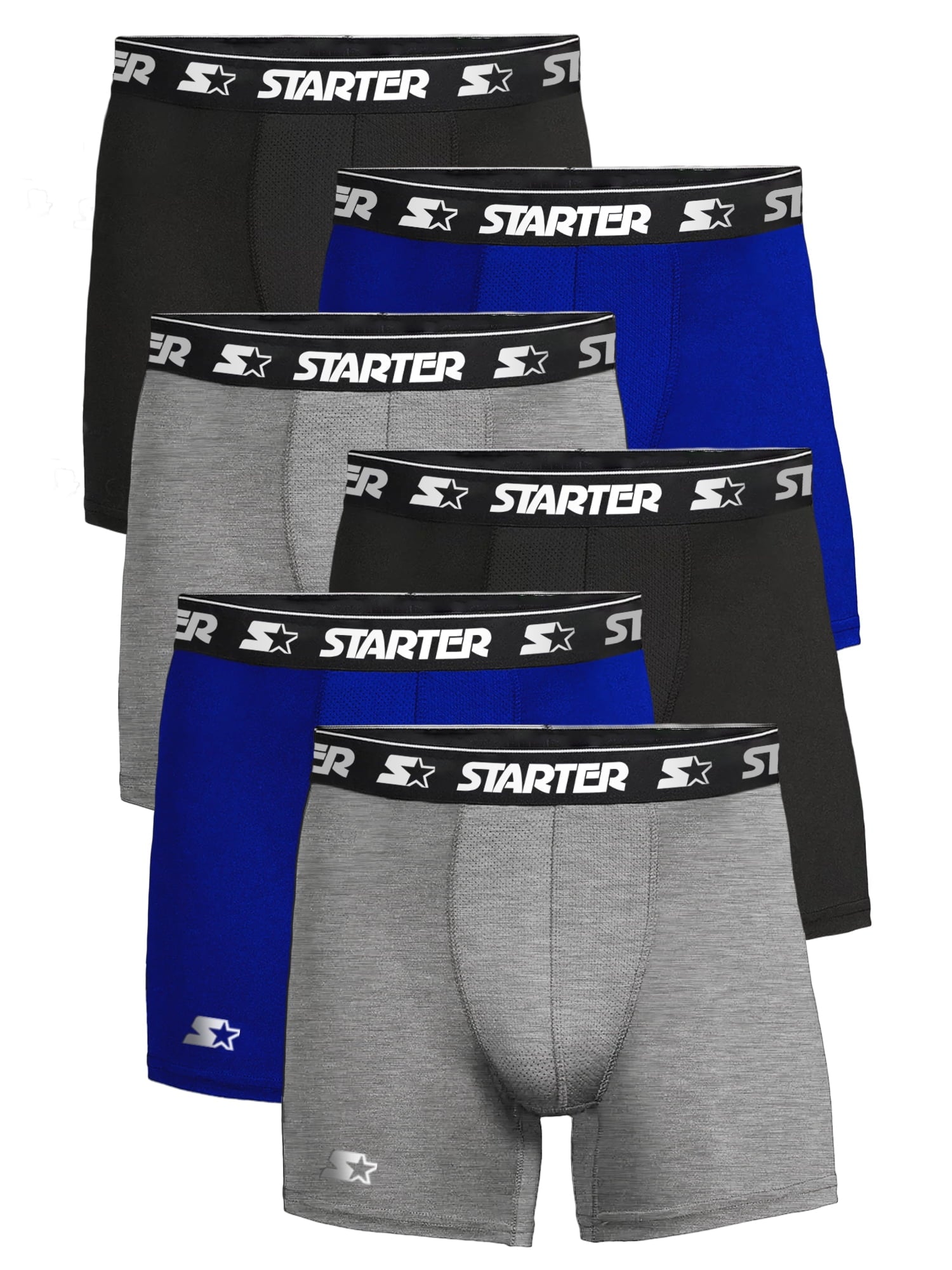 Starter Men's and Big Men’s Stretch Cotton Boxer Briefs, 6-Pack, Sizes S-5X