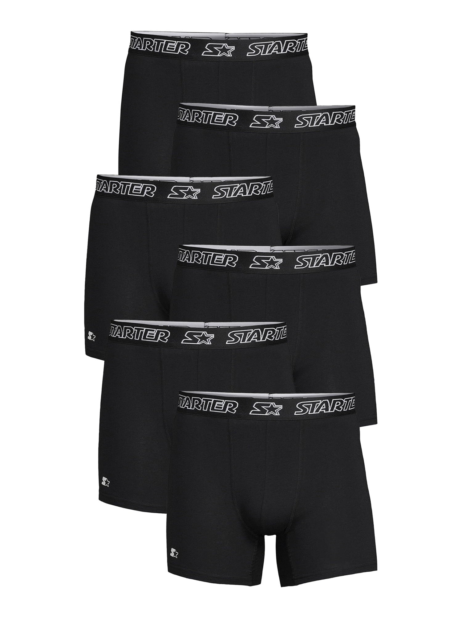 Starter Men's and Big Men’s Stretch Cotton Boxer Briefs, 6-Pack, Sizes S-5X