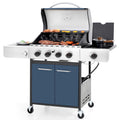 MF Studio 4 Burner Propane Gas Outdoor Grill with Side Burner Stainless Steel BBQ Grill