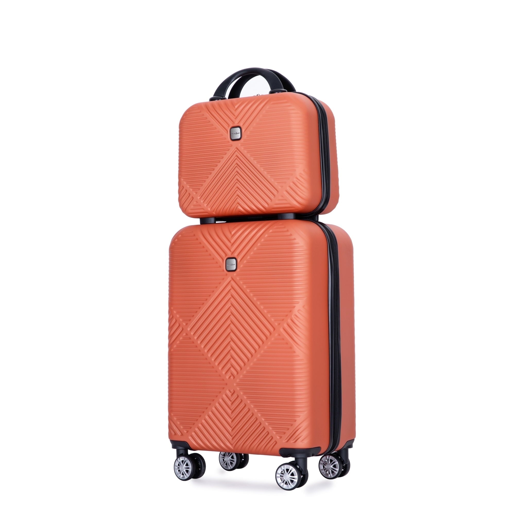 Tripcomp Luggage Sets 2 Piece Suitcase Set (14/20/)Hardside Suitcase with Spinner Wheels Lightweight Carry On Luggage(Pink)