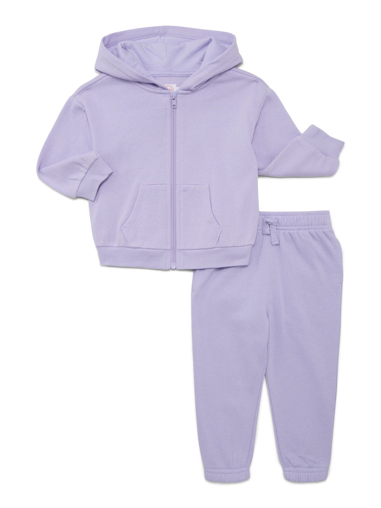 Wonder Nation Baby Unisex Fleece Zip Hoodie and Joggers Set, 2-Piece, Sizes Newborn-18 Months