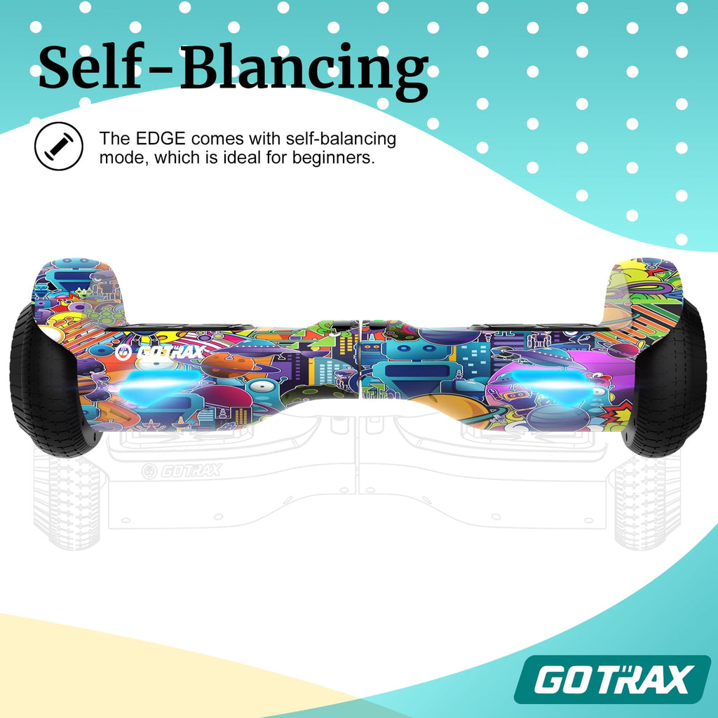 Gotrax Edge Hoverboard for Kids Adults, 6.5" Tires 6.2mph & 2.5 Miles Self Balancing Scooter, Galaxy