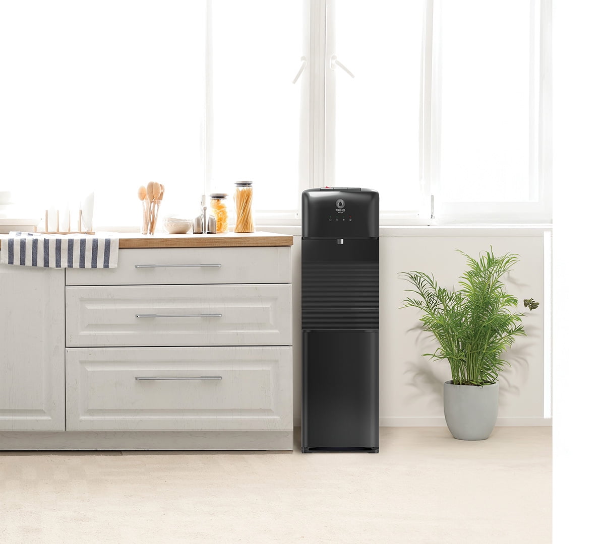 Primo Water® Black Bottom Load Classic Hot and Cold  2 Temp Water Dispenser with High Dispensing Area