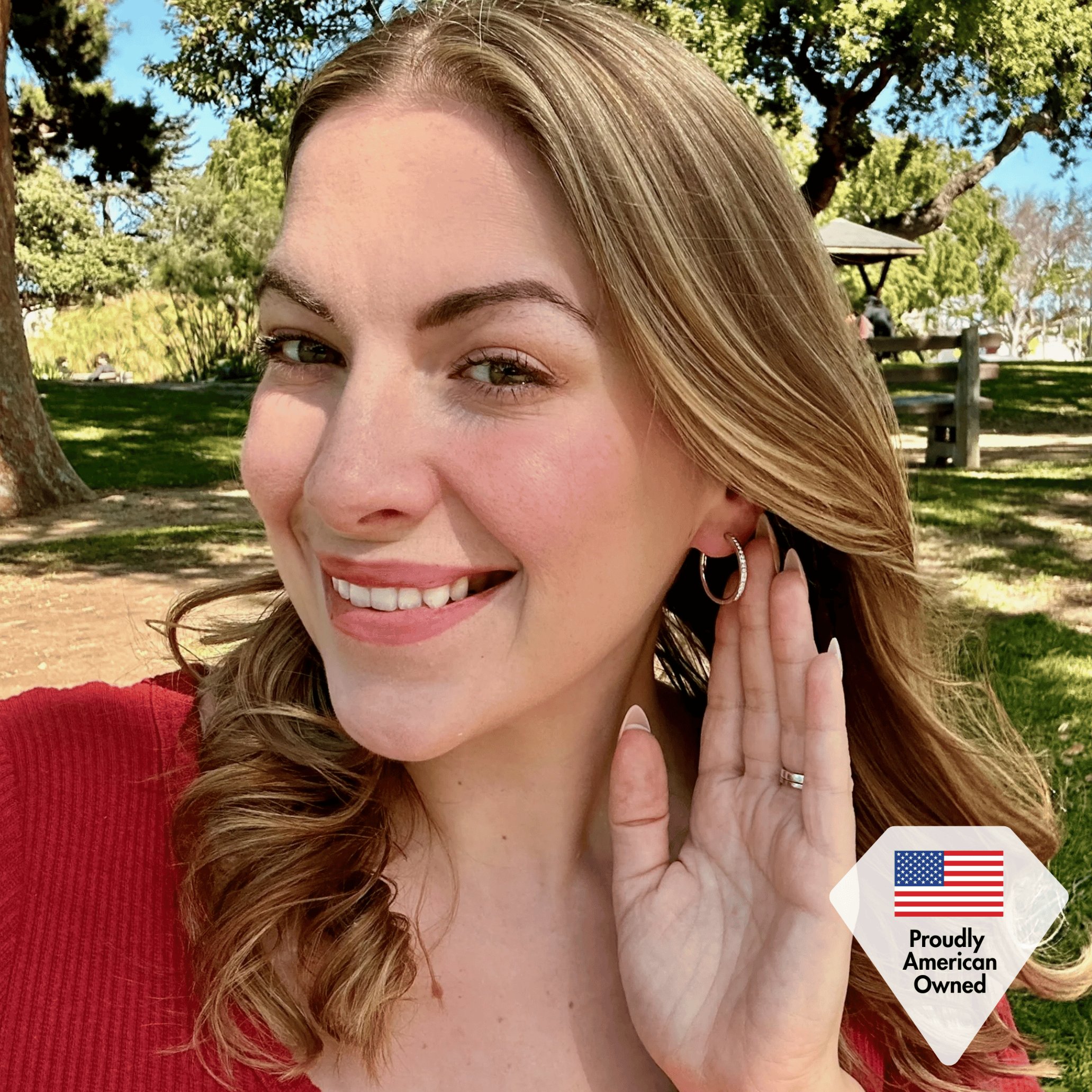 Cate & Chloe Bianca 18k White Gold Plated 25mm Hoop Earrings with Swarovski Crystals for Women