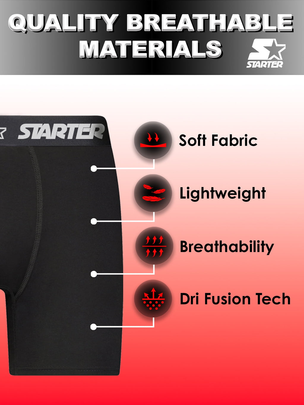 Starter Men's and Big Men’s Stretch Cotton Boxer Briefs, 6-Pack, Sizes S-5X