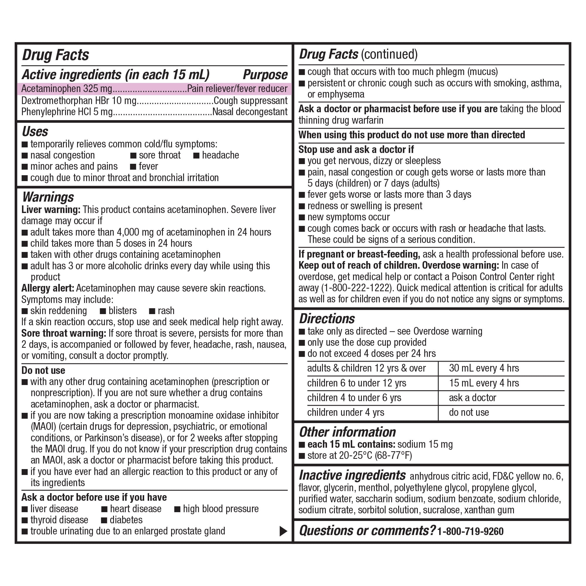 Equate Daytime Cold and Flu Relief, Non-Drowsy, Multi-Symptom Medicine for Cough, 12 fl oz