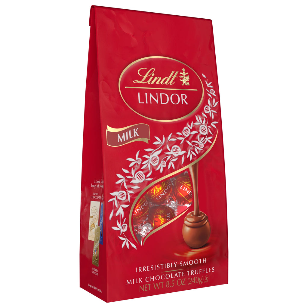 Lindt Lindor Milk Chocolate Candy Truffles, 8.5 oz. Bag