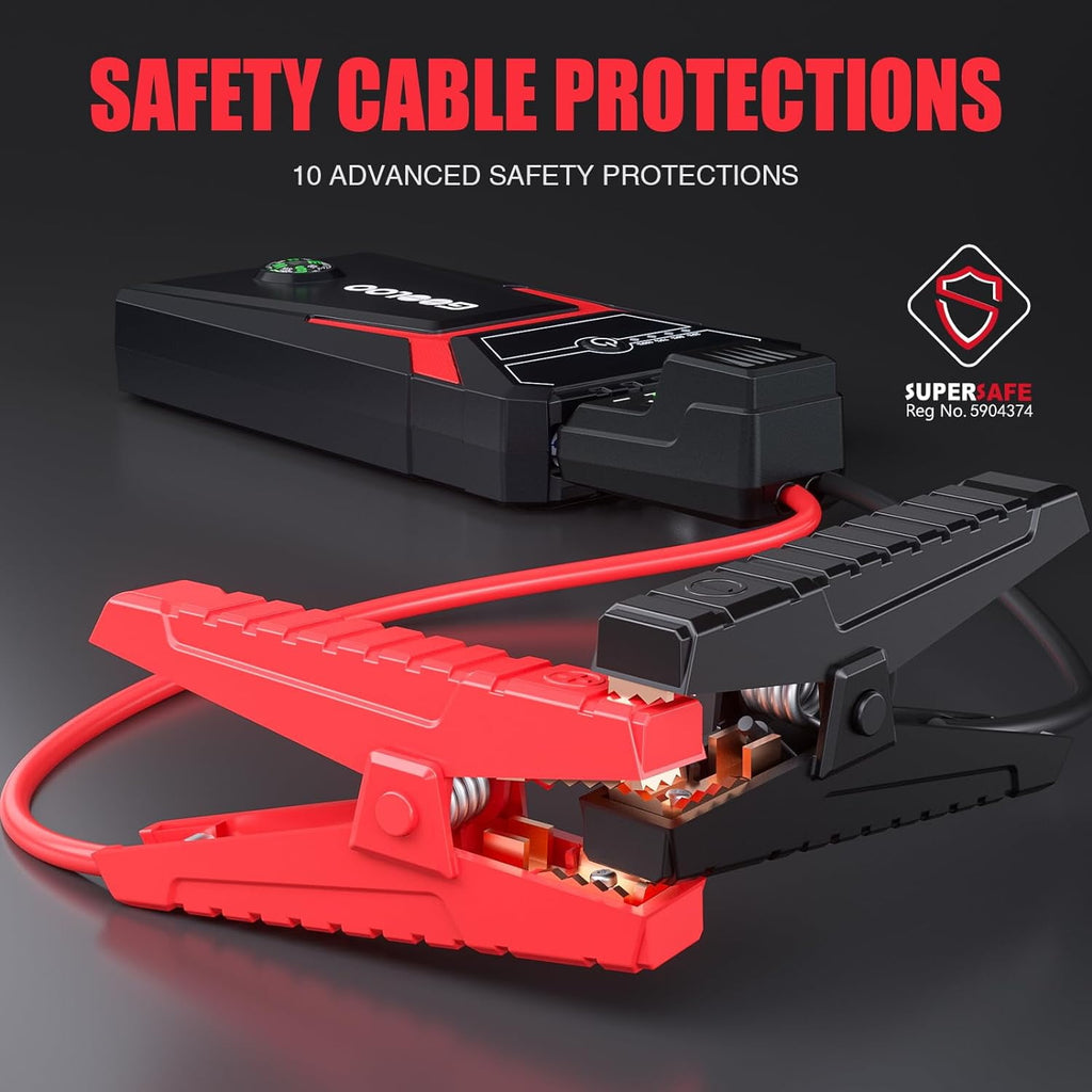 GOOLOO Car Jump Starter,1500A Peak  12V Battery Jump Box with Quick Charge Out(Up to 6.0L Gas and 4.0L Diesel Engines),GE1500 Portable Battery Booster Pack Power Bank Car Starter