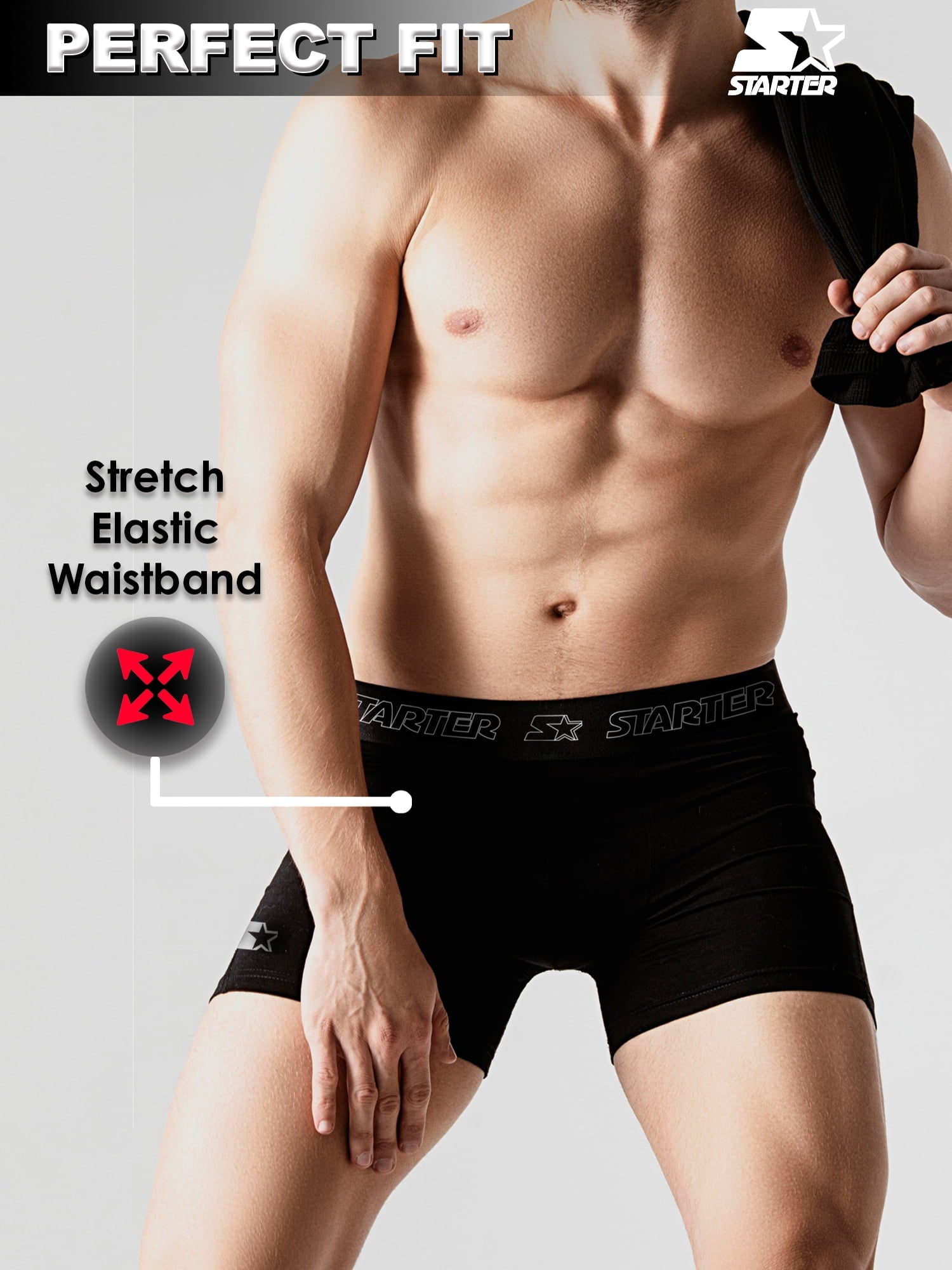 Starter Men's and Big Men’s Stretch Cotton Boxer Briefs, 6-Pack, Sizes S-5X