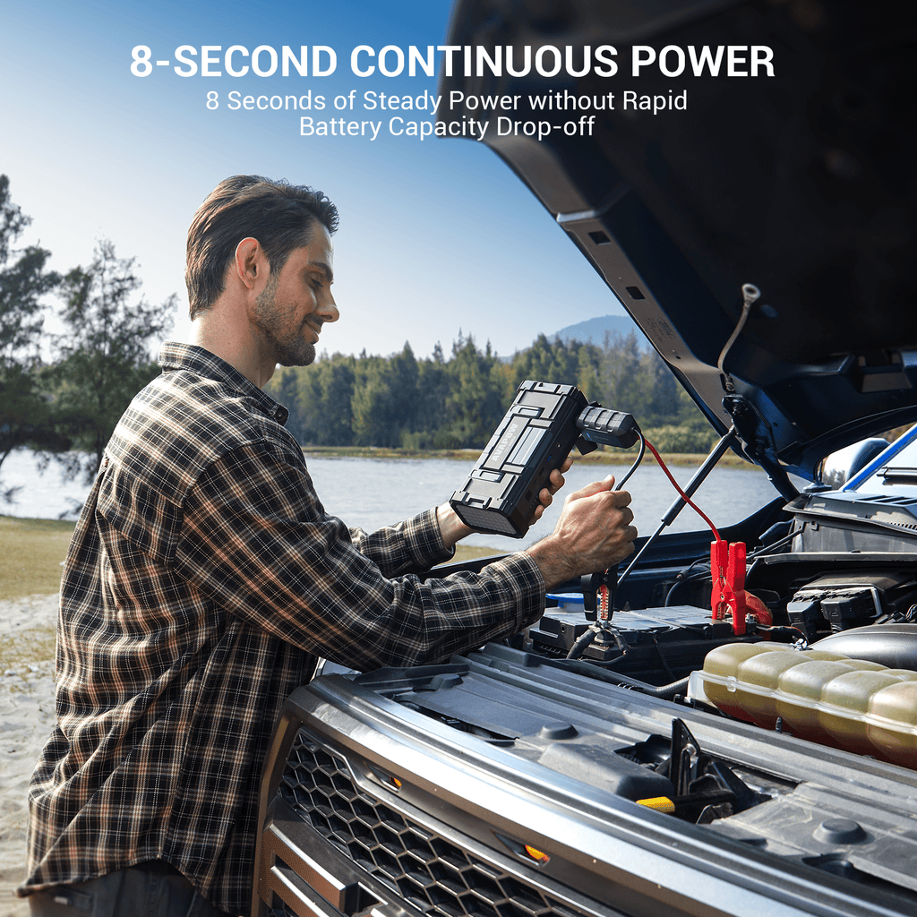 AVAPOW 6000A Car Battery Jump Starter(for All Gas or up to 12L Diesel) Powerful Car Jump Starter with Dual USB Quick Charge and DC Output,12V Jump Pack with Built-in LED Bright Light