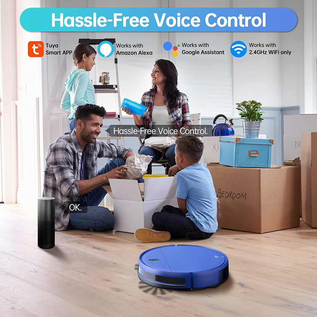 ONSON BR151 Robot Vacuum Cleaner, Robot Vacuum and Mop Combo Compatible with Alexa, Blue