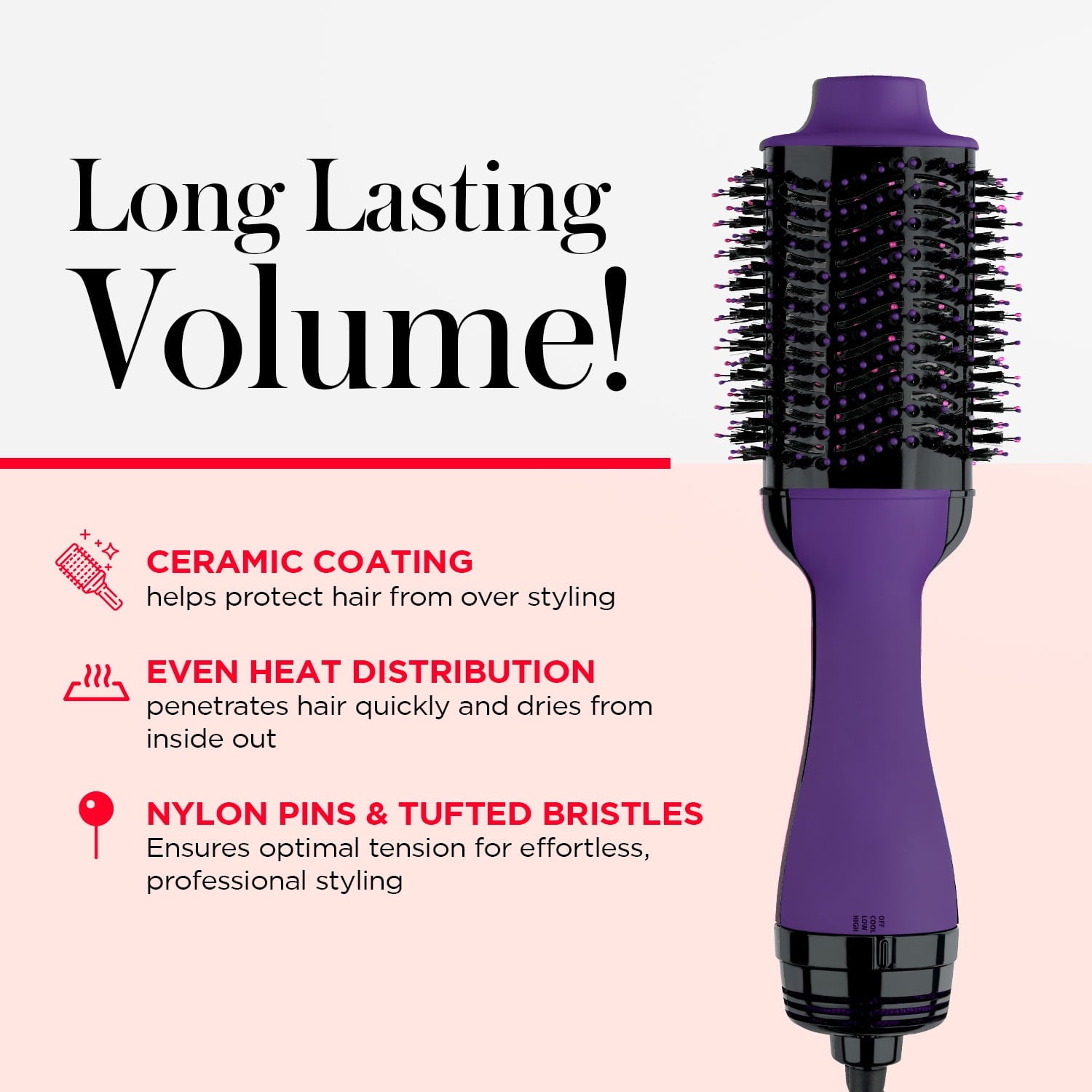 Revlon One-Step Ceramic Hair Dryer & Volumizer, Purple
