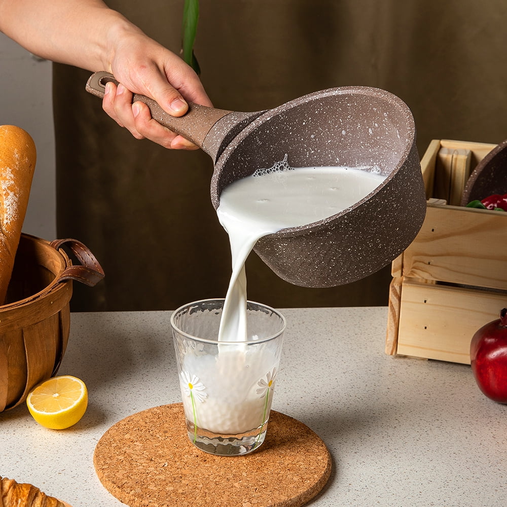 Carote Nonstick Granite Cookware Sets, 8Pcs Brown Pots and Pans, Induction Kitchen Cooking Set