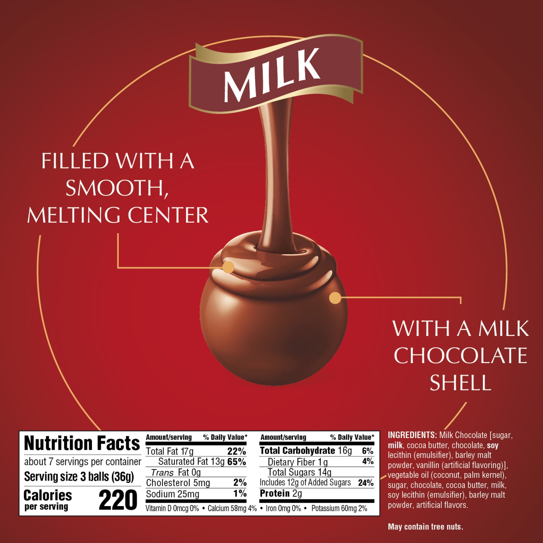 Lindt Lindor Milk Chocolate Candy Truffles, 8.5 oz. Bag